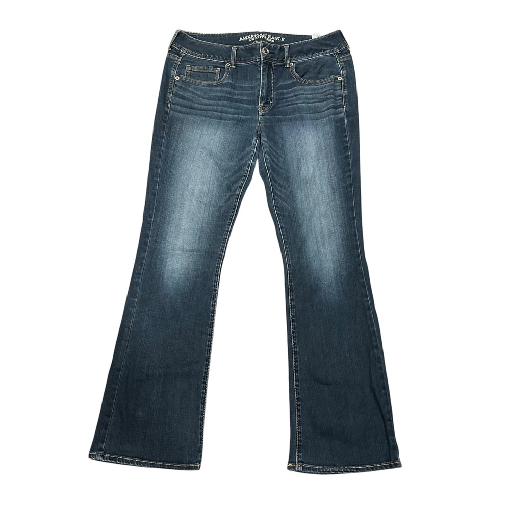 American Eagle Outfitters Kick Boot Jeans Dark Wash Denim Size 12 Regular